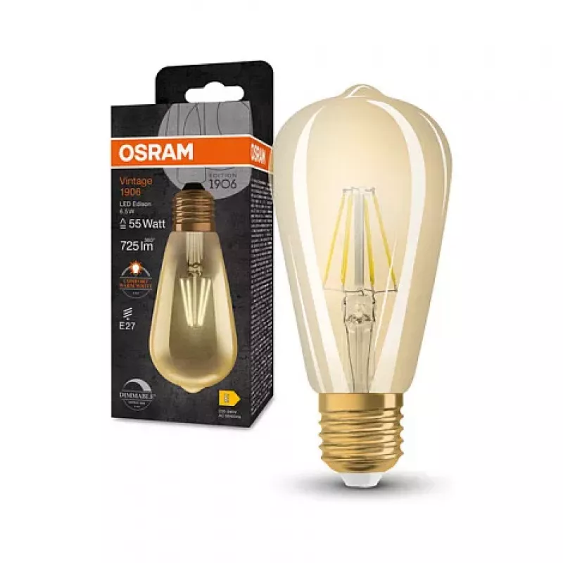 OSRAM LED žiarovka 6,5W 725lm 2400K E27 stmievateľná vlákno zlatá