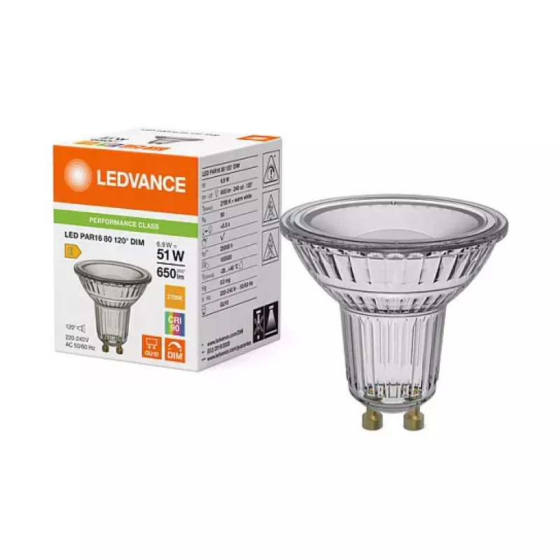 OSRAM LED PAR16 80 120° DIM P 6.9W 927 GU10 stmievateľná LED reflektorová žiarovka