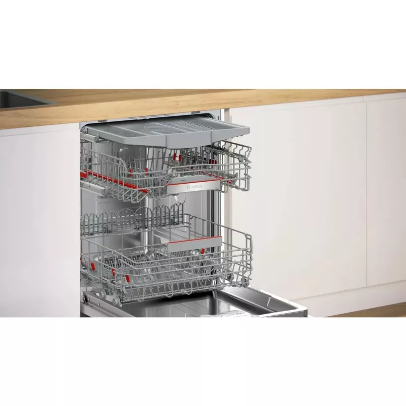 BOSCH SMI6ECS12E Séria 6 čiastočne integrovaná umývačka riadu (brúsená ušľachtilá oceľ, 60 cm, Home Connect)