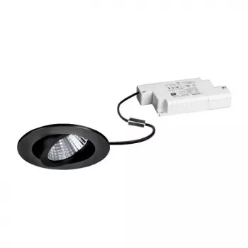 BRUMBERG DAMITA okrúhle vstavané LED svietidlo 6W 480lm 3000K teplá biela IP65 čierna otočné 30° stmievateľné fázovým rezom 230V