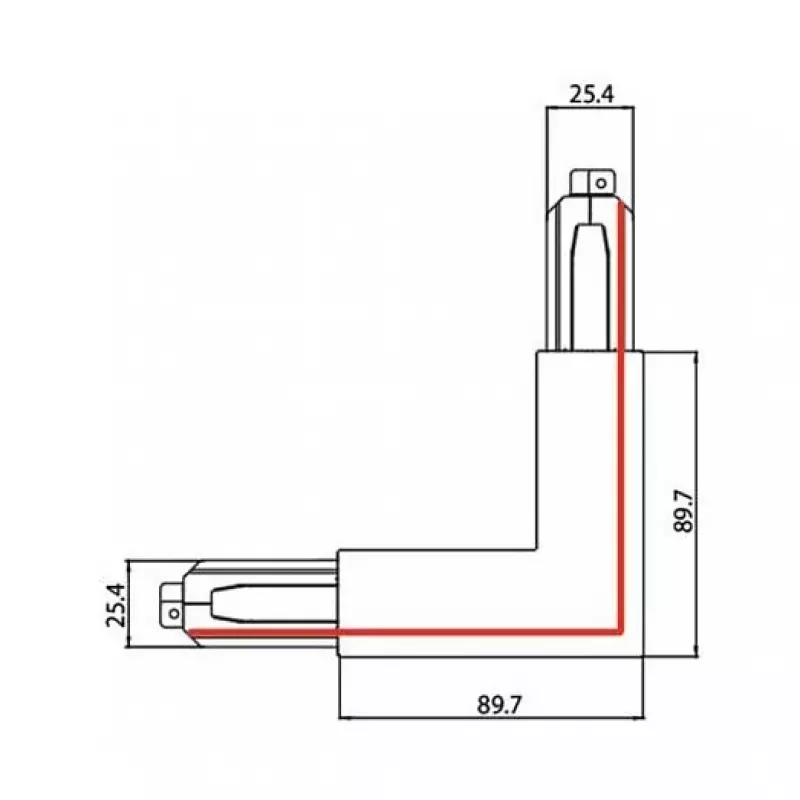 Brumberg 87127070 90° rohový spojník pre ONETRACK DALI 3-fázový lištový systém, biela