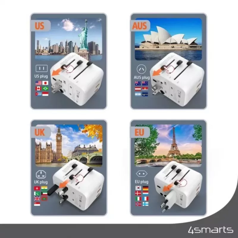 4SMARTS Nomad World cestovný adaptér 20W
