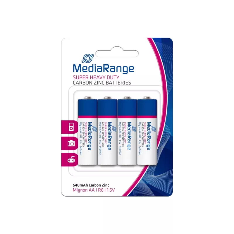 MEDIARANGE MRBAT144 uhlíkovo-zinková AA batéria 1,5V balenie 4 ks