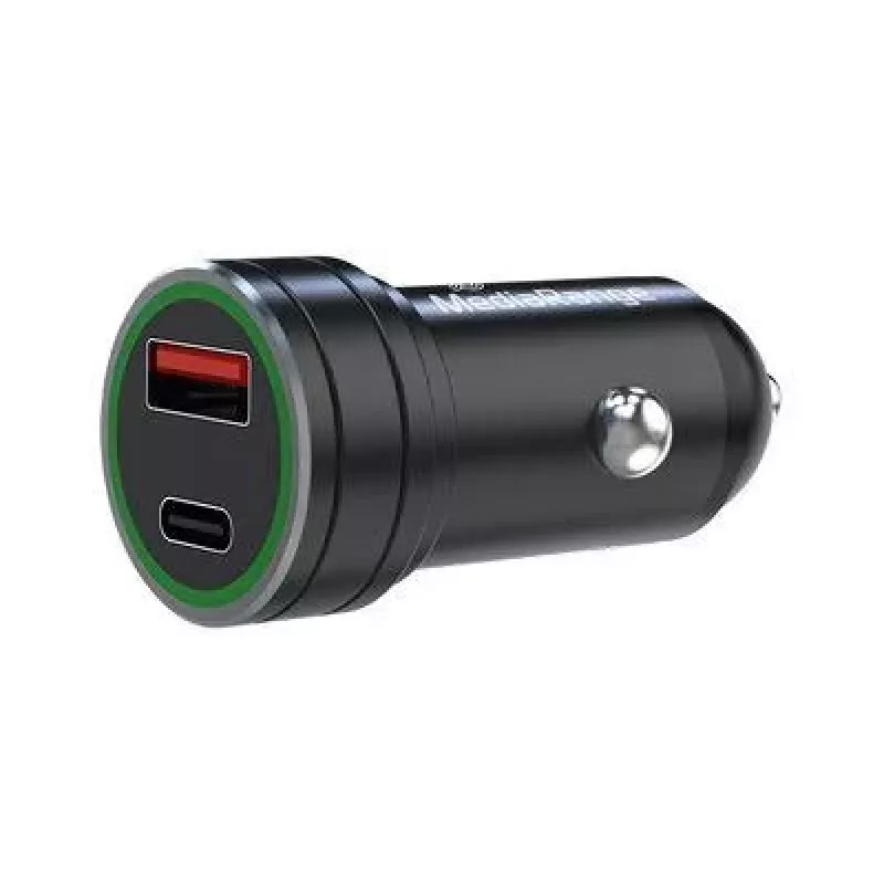MEDIARANGE MRMA120 20W USB-C nabíjačka do auta s Power Delivery, čierna