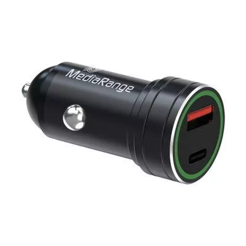 MEDIARANGE MRMA120 20W USB-C nabíjačka do auta s Power Delivery, čierna