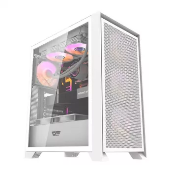 Darkflash DRX70 MESH biela počítačová skriňa Mid-Tower so 4 RGB ventilátormi