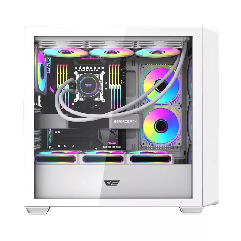 DarkFlash DS900WD Mid-Tower počítačová skriňa biela