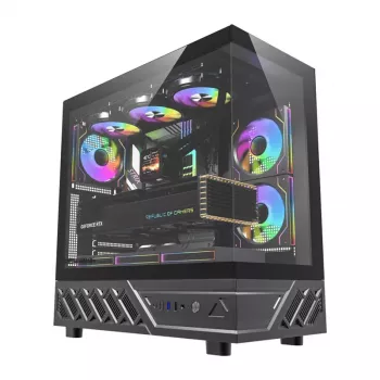 DarkFlash DS950 Mid-Tower počítačová skriňa (čierna) so 6 predinštalovanými ARGB ventilátormi