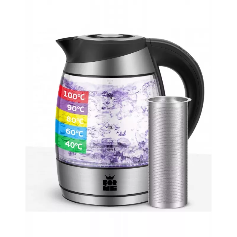 ForMe FKG-488 bezdrôtová rýchlovarná kanvica 1,8 L strieborná/čierna