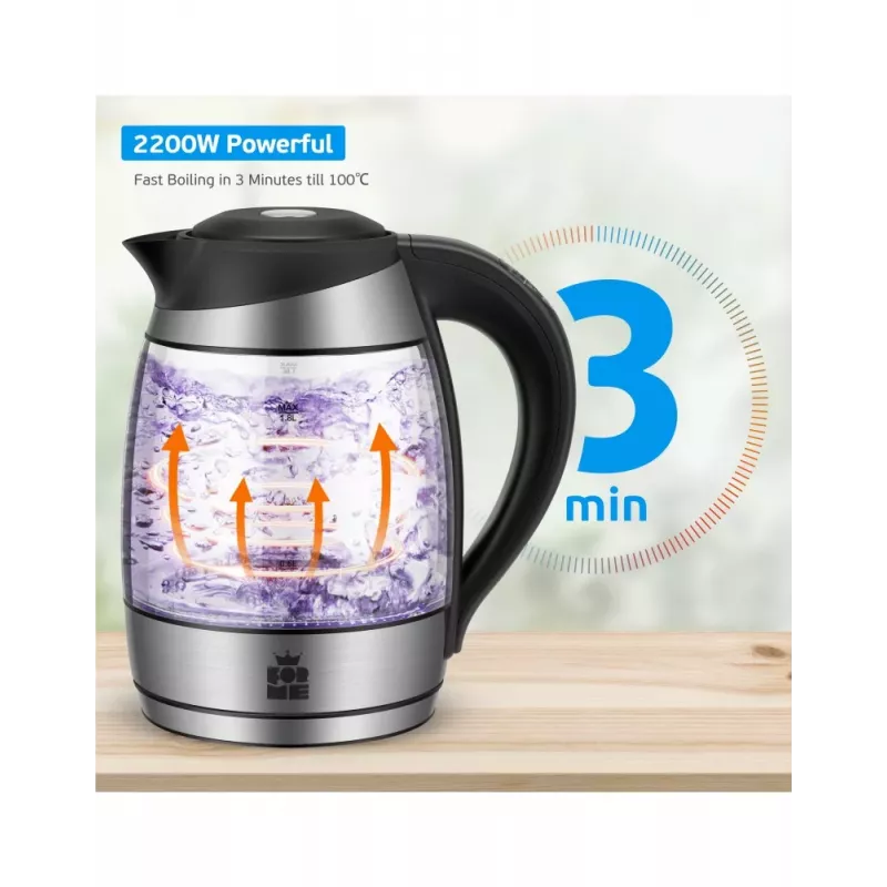 ForMe FKG-458 bezdrôtová rýchlovarná kanvica 1,8 L nerez / čierna