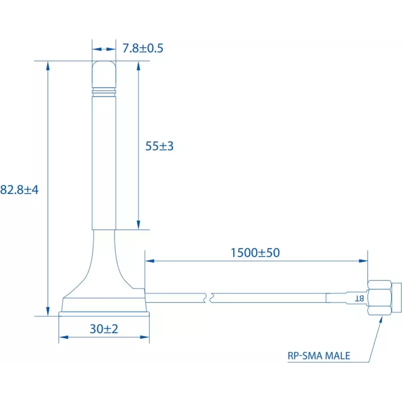 Teltonika Bluetooth magnetická SMA anténa 3 dBi 2,4 GHz