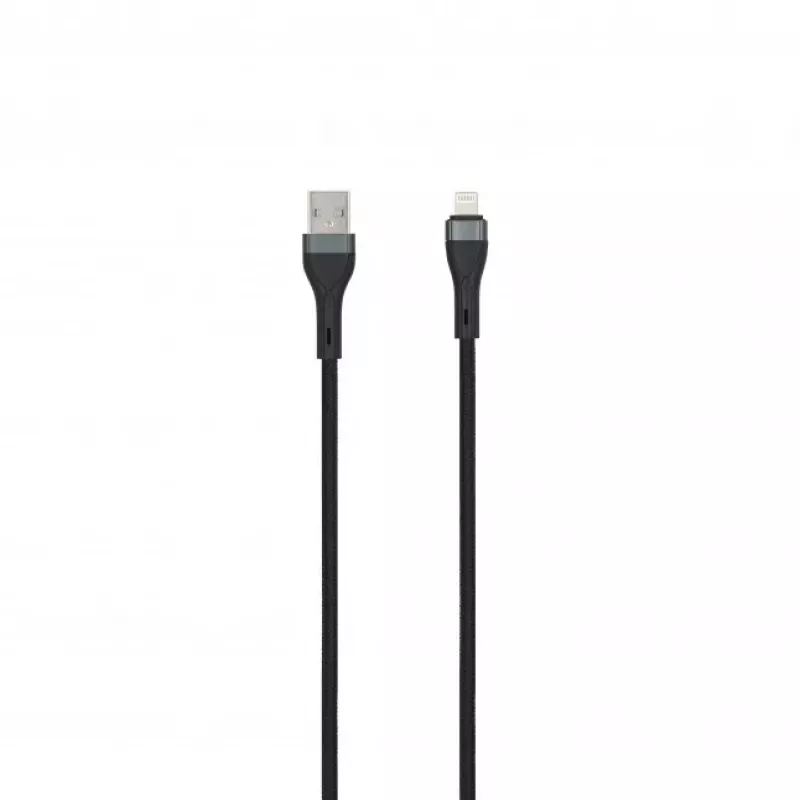 SEEK TOTI USB-A na Lightning 2m pletený kábel 2A (Non-MFI) čierny
