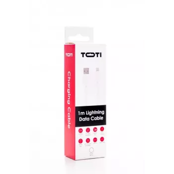 SEEK TOTI USB-A na Lightning, 1m PVC dátový kábel 2A (nie MFI), biela