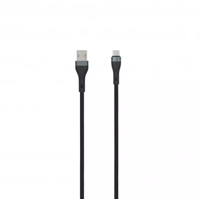SEEK TOTI kábel USB-A na USB-C opletený 2m 3A čierny