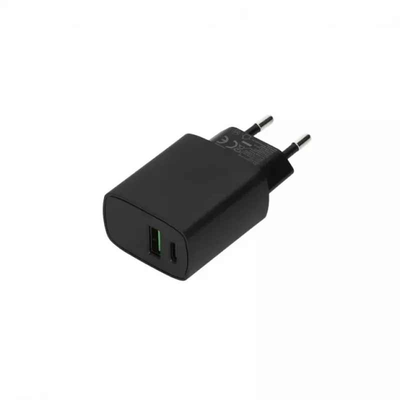 SEEK TOTI 20W Type-C + USB A nástenná rýchlonabíjačka, čierna