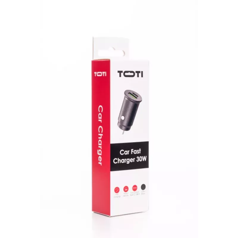 SEEK TOTI 30W Type-C + USB A autonabíjačka rýchla, čierna