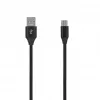 SEEK TOTI USB A na Micro USB, 2m pletený kábel, 2A, čierny