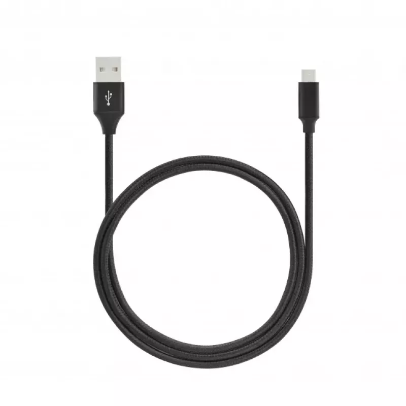 SEEK TOTI USB A na Micro USB, 2m pletený kábel, 2A, čierny