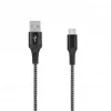 SEEK TOTI USB-A na USB-C 2m pletený kábel 2A, čierna/Space Grey