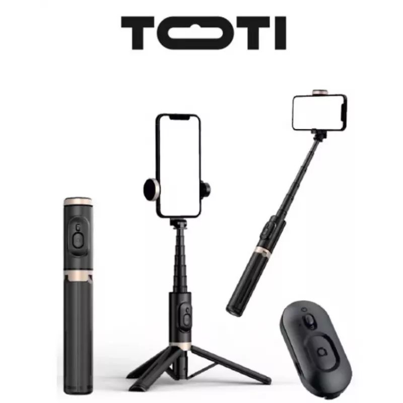 SEEK TOTI selfie tyč so skrytým dizajnom a stabilným statívom Q12, čierna
