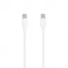 SEEK TOTI USB-C na USB-C silikónový kábel 1m 3A biela