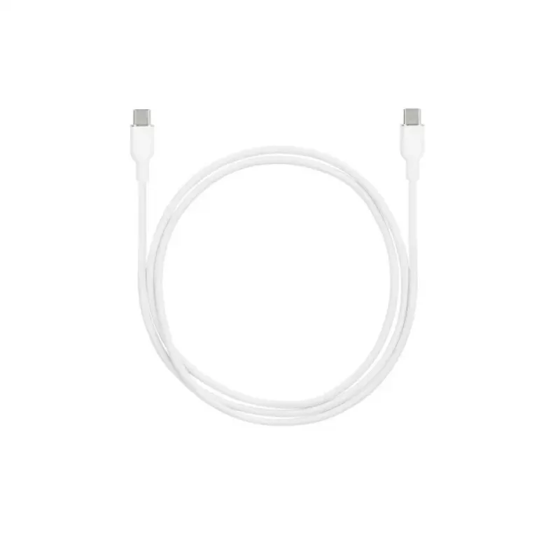 SEEK TOTI USB-C na USB-C silikónový kábel 1m 3A biela