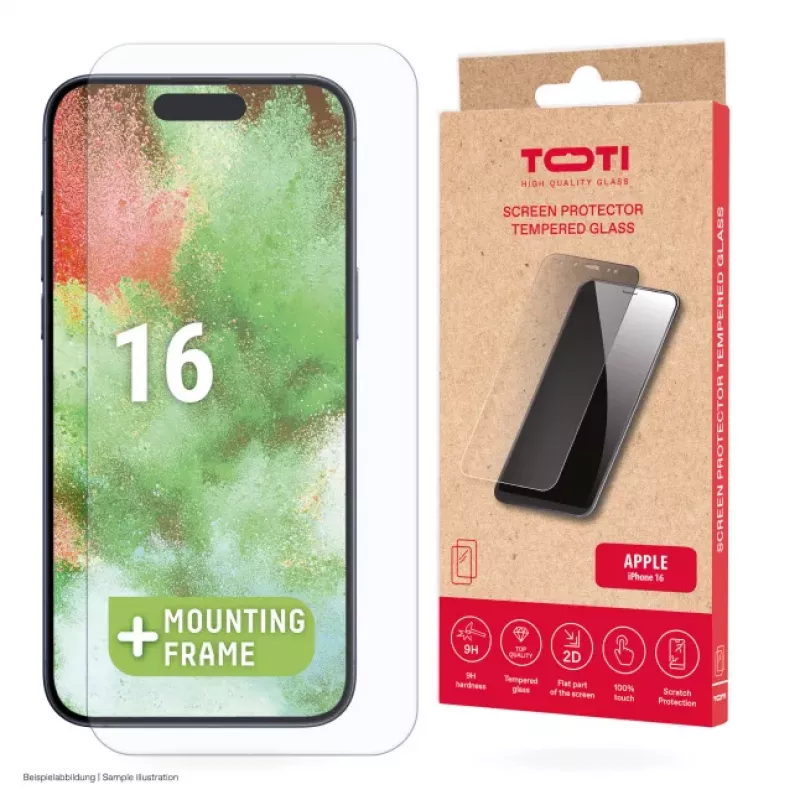 TOTI tvrdené sklo 2D ochranné sklo displeja Full Cover pre iPhone 16/15 Pro/15 transparentné