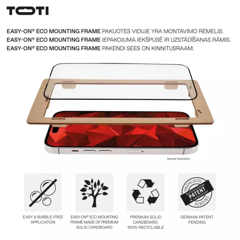 TOTI PREMIUM prémiové tvrdené ochranné sklo displeja 3D Full Cover pre Apple iPhone 16 Pro