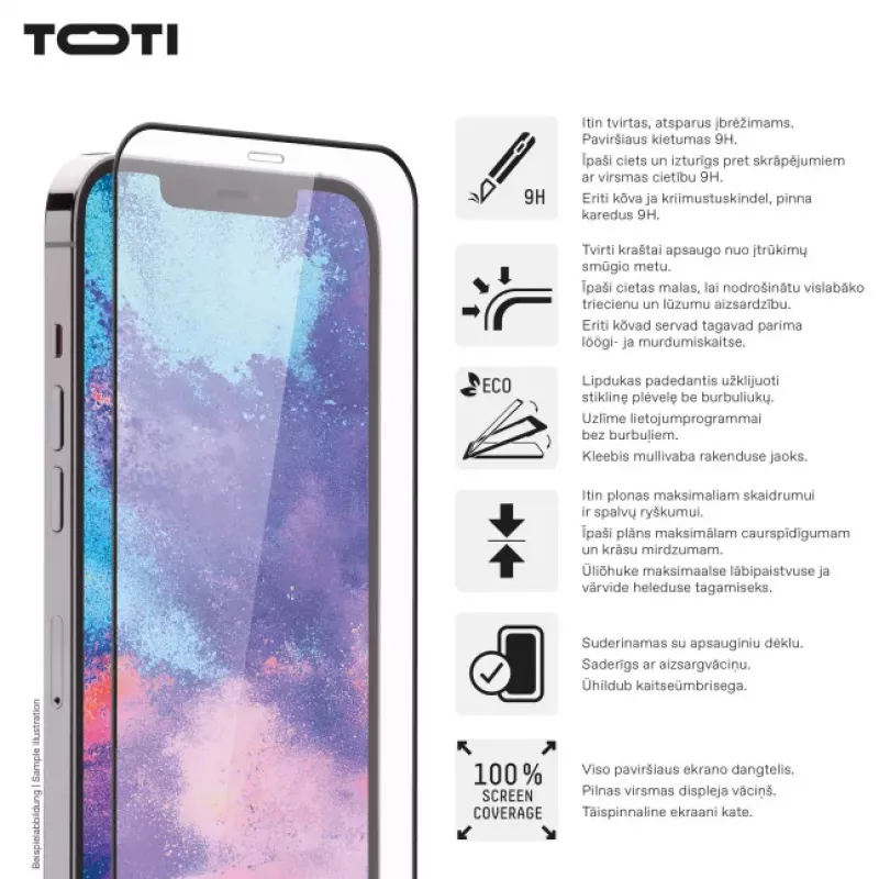 TOTI PREMIUM prémiové tvrdené ochranné sklo displeja 3D Full Cover pre Apple iPhone 16 Pro Max