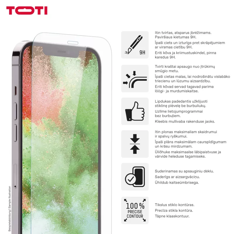 TOTI tvrdené sklo 2D ochranné sklo displeja Full Cover pre iPhone 17 Pro Max transparentné