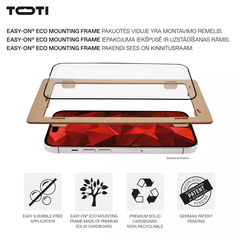 TOTI PREMIUM prémiové tvrdené sklo ochranné sklo displeja 3D Full Cover pre Apple iPhone 17 Pro Max