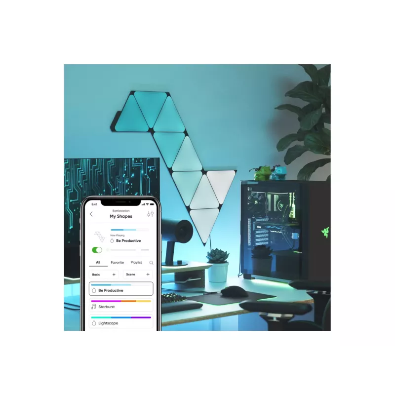 Nanoleaf Shapes Black Triangles Starter Kit (9 panelov) 42W WiFi