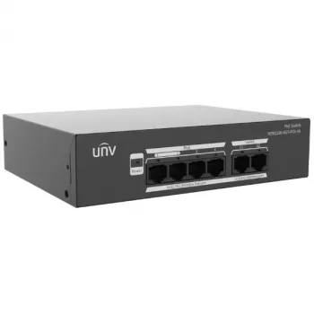 POE LANG NSW2100-6GT-POE-IN 6-portový PoE+ switch so 4-portovým 10/100Mbps PoE, 1 Gigabit uplink, 1 SFP, 60W budget, unmanaged, montáž na stôl/stenu