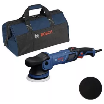 BOSCH GPX9-125S Sada rotačnej leštičky s penovou podložkou a leštiacou čiapkou, 18V batéria (zariadenie bez batérie a nabíjačky)