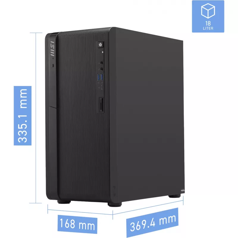 MSI PRO DP180 AI 8HG-1436AT Mini PC, Intel Core i5-14400, 16GB DDR5, 512GB NVMe SSD, Windows 11 Pro, čierny