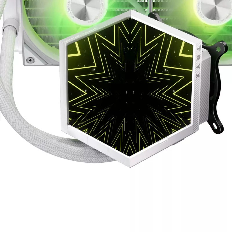 TRYX STAGE ARGB 360 AIO kvapalinový CPU chladič, duálny IPS displej - 360 mm, biela