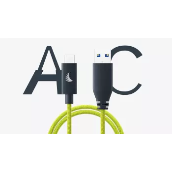 Angelbird USB-A na C 3.2 Solid Flex kábel Lime 1 ft UAC3SFL32