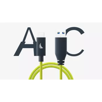 Angelbird USB-A na C 3.2 Solid Flex kábel Lime 1 ft UAC3SFL32
