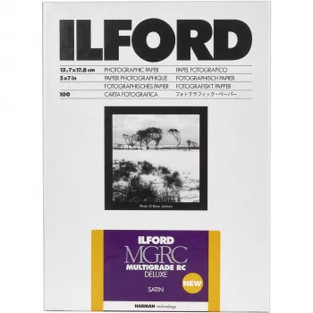 ILFORD MG RC DL 13x18 cm (5x7 in) lesklý variabilný kontrastný čiernobiely fotografický papier, 100 listov