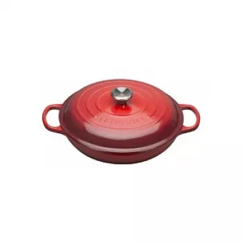 Le Creuset Signature liatinový pekáč plytký 30 cm kirschrot