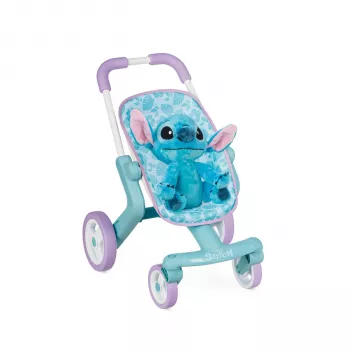 Smoby kočík pre bábiky Stitch s plyšovou hračkou 25 cm