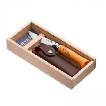 Opinel No. 08 karbónový zatvárací nôž s bukovou rukoväťou - čepeľ 8,5 cm