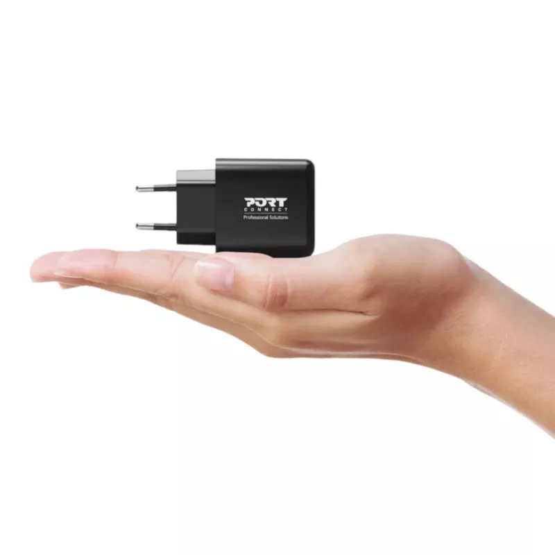 PORT Designs nástenná nabíjačka USB-C PD 65W GaN EU konektor čierna
