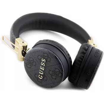 GUESS GUBH704GEMK cez uši Bluetooth slúchadlá, čierne, 4G Metal Logo
