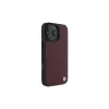 BMW iPhone 16 Pro Max červené pevné puzdro Sign Leather Diamond Metal Logo MagSafe