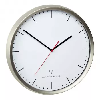TFA 60.3521.02 nástenné hodiny okrúhle strieborná biela nerez sklo dospelí & deti