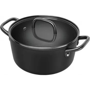 ZWILLING Milano Hrniec na polievku s skleneným vekom 24 cm, čierna