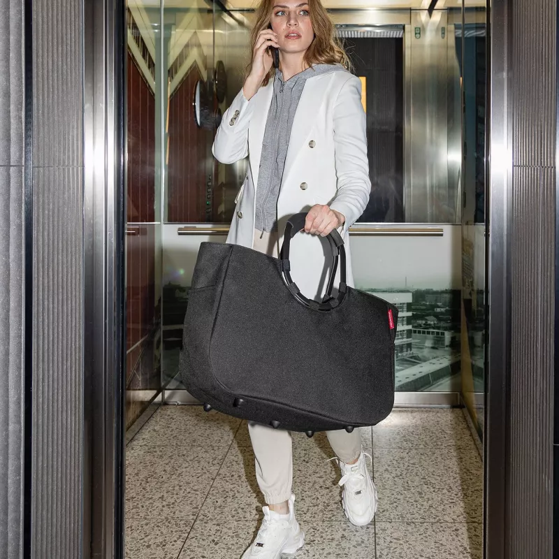 Reisenthel Loopshopper L nákupná taška čierna 25L hliníkové rúčky