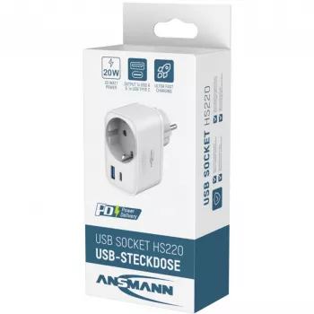 ANSMANN USB nabíjačka HS220 20W USB-C Power Delivery 3.0 biela