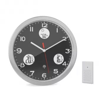 MEBUS 13149 rádiom riadené nástenné hodiny 30 cm hliník tichý chod